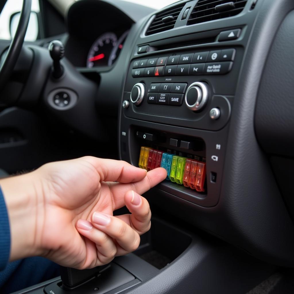 Checking car audio fuse box