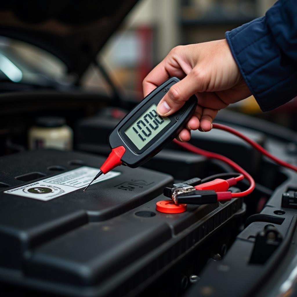 Checking a car battery