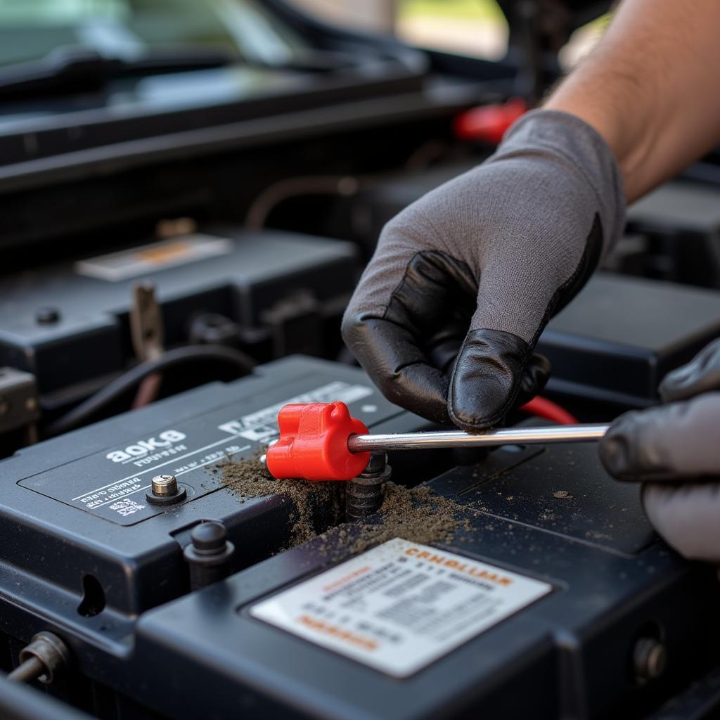 Car Battery Corrosion Cleaning