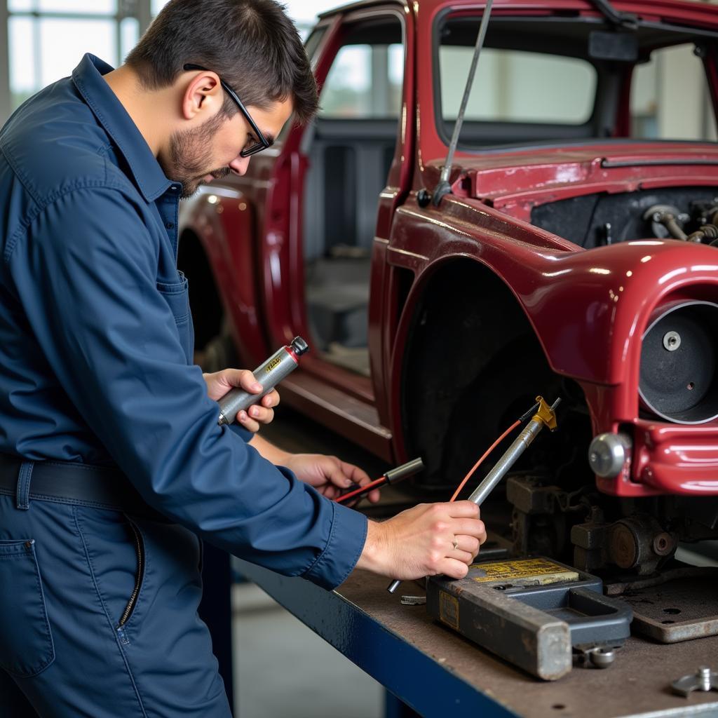 Bent Car Frame Inspection