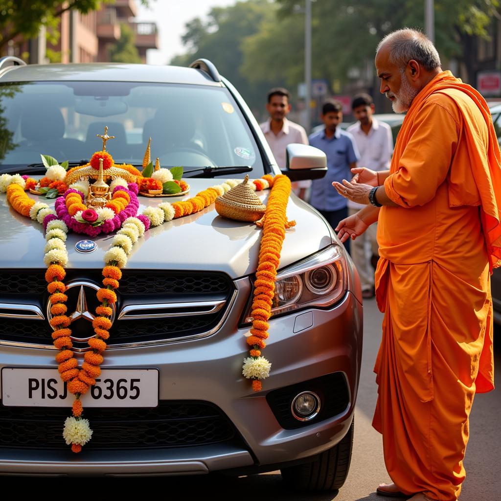 Car Blessed by a Hindu Priest