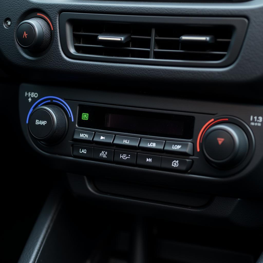 Car dashboard with climate control settings