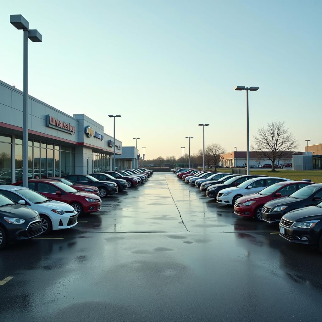 Empty Car Dealership Lot