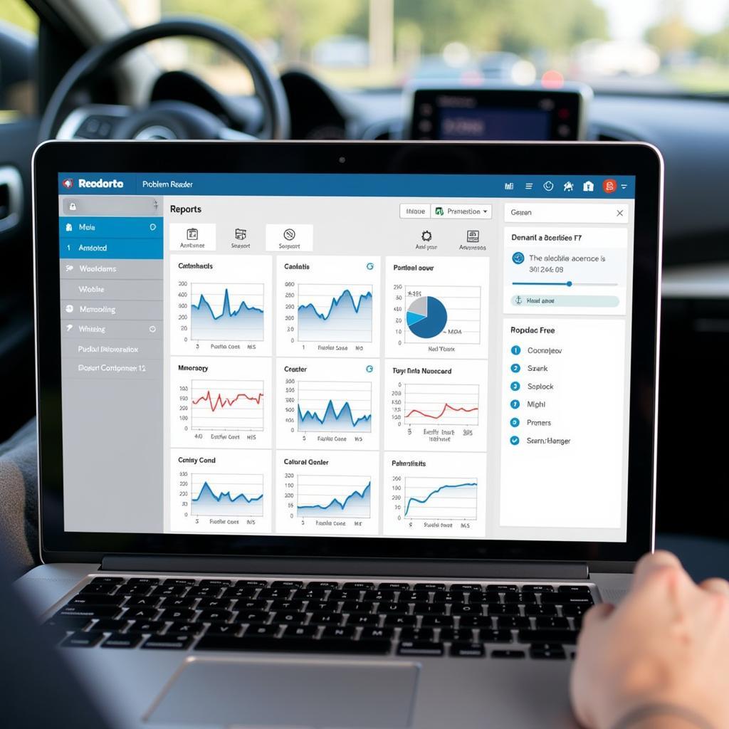 Car Diagnostic Report on Laptop