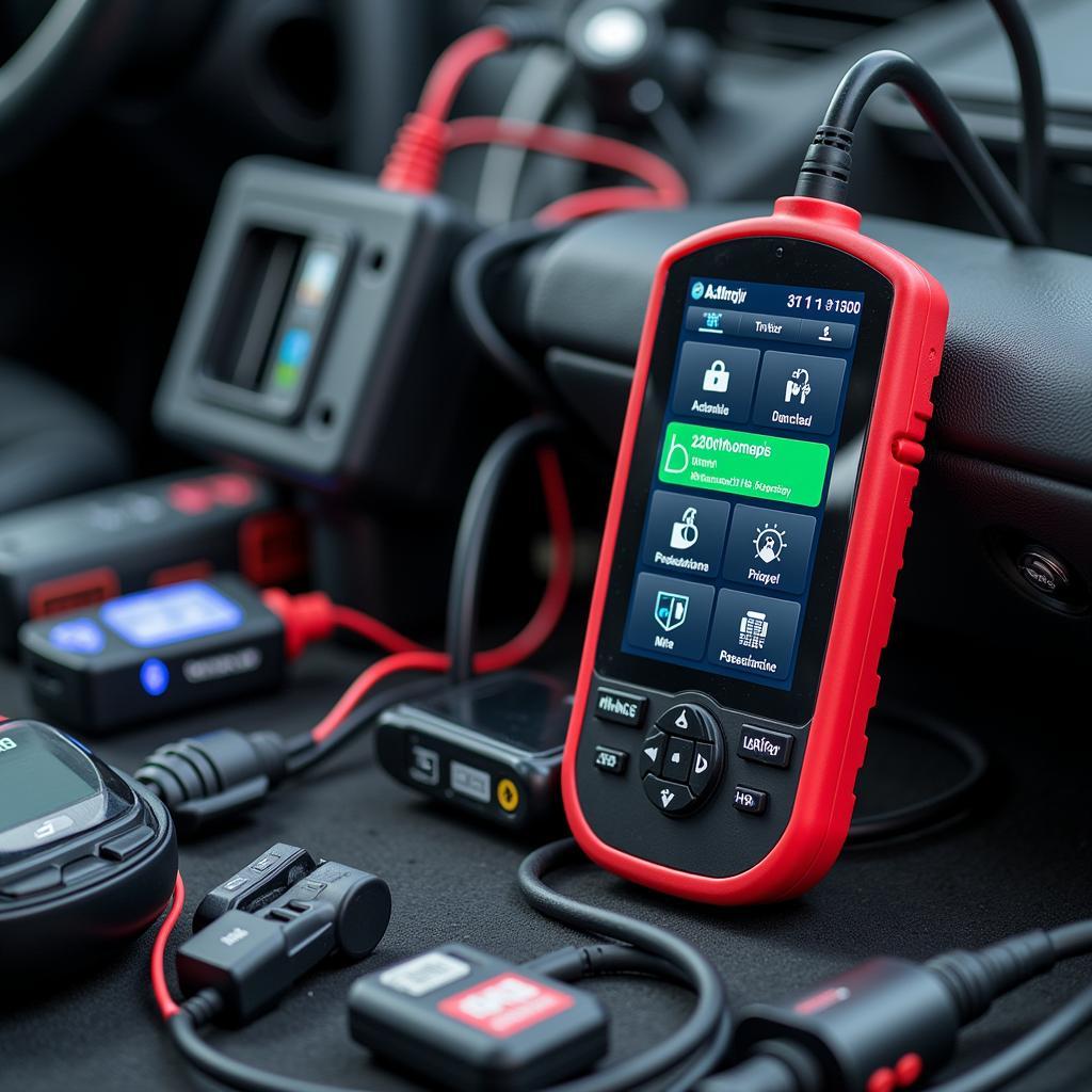 Diagnostic tools plugged into a car's computer system