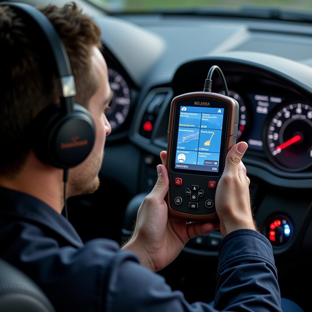 Mechanic Performing Car Diagnostics