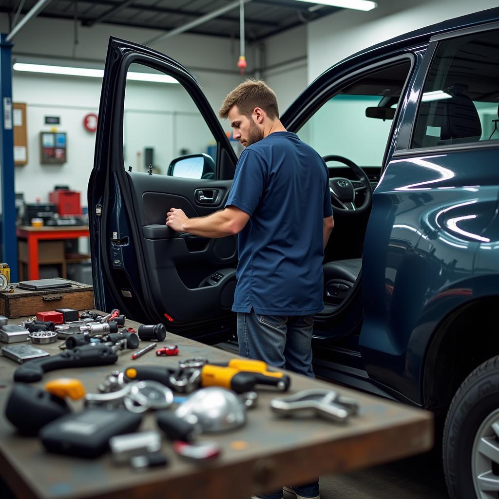 Car door lock repair shop