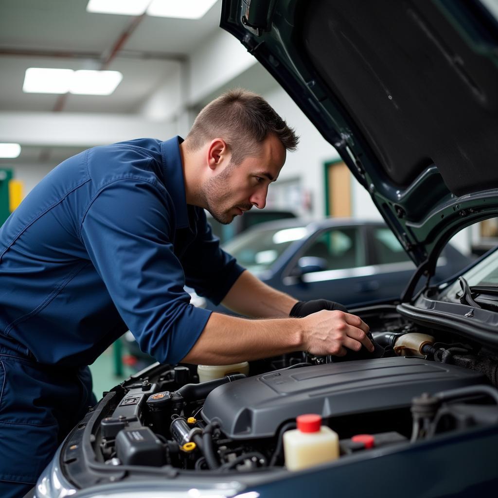 Car engine bay inspection