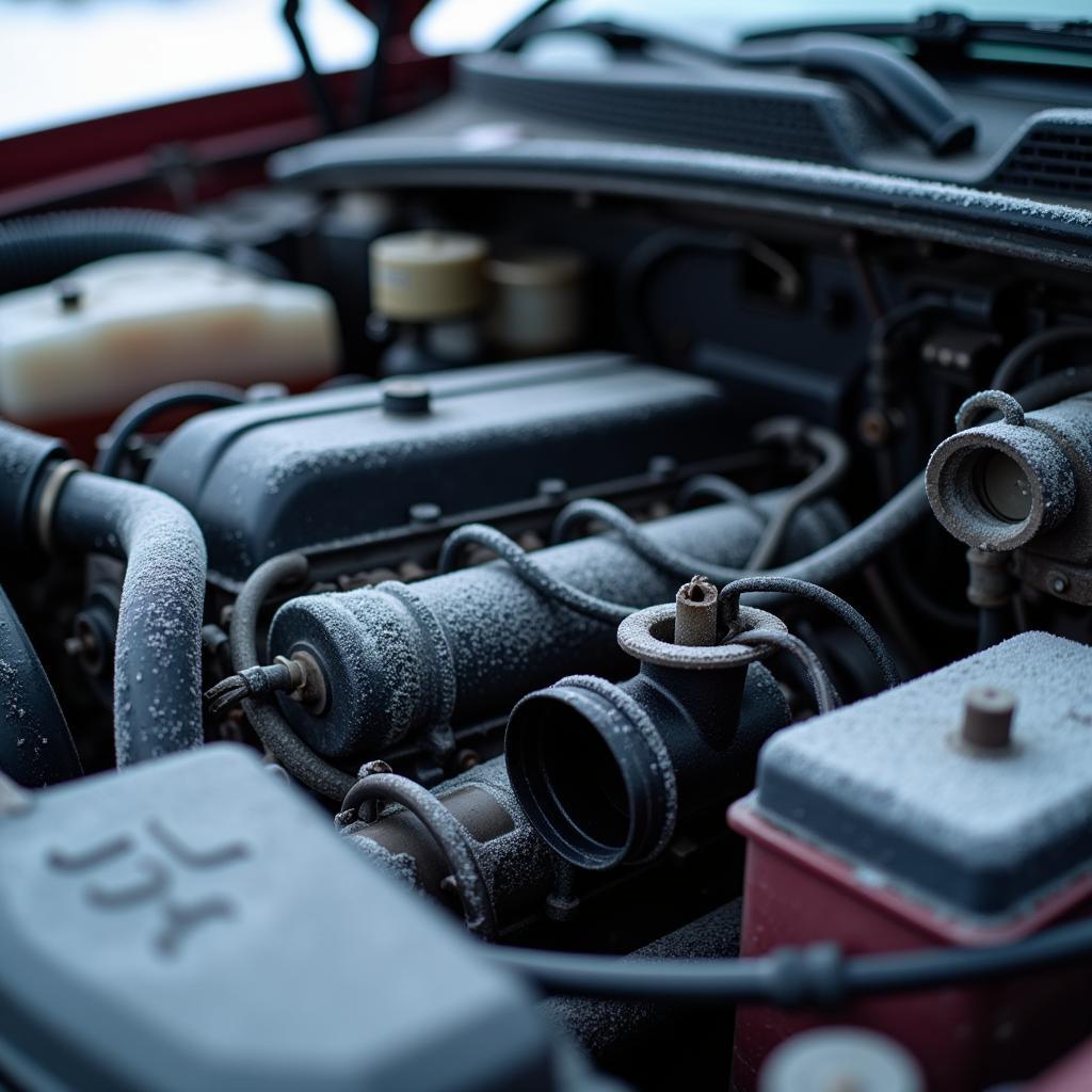 Car Engine in Cold Weather