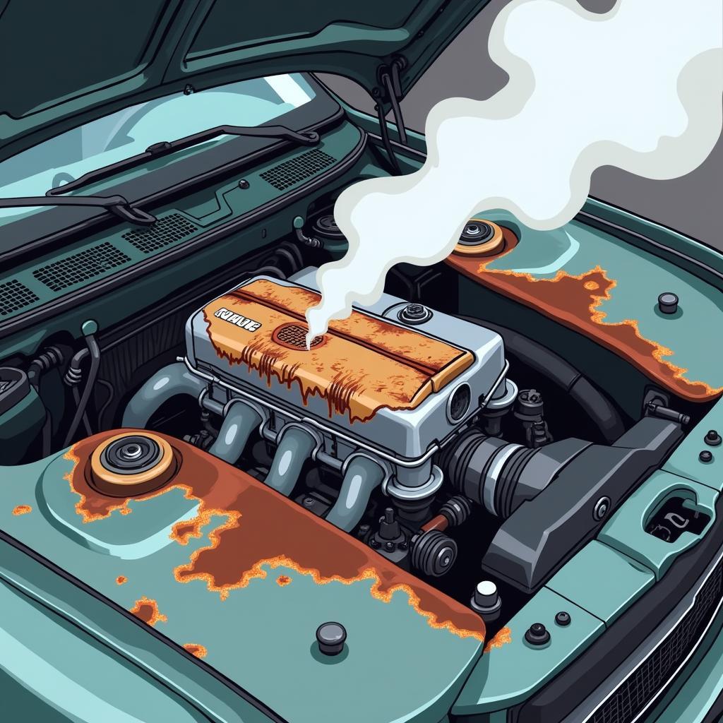 Car engine problems illustration