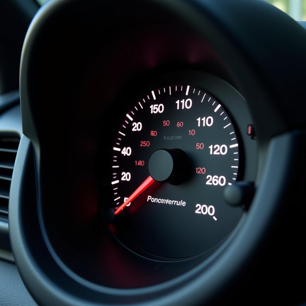 Car Fuel Gauge on Dashboard