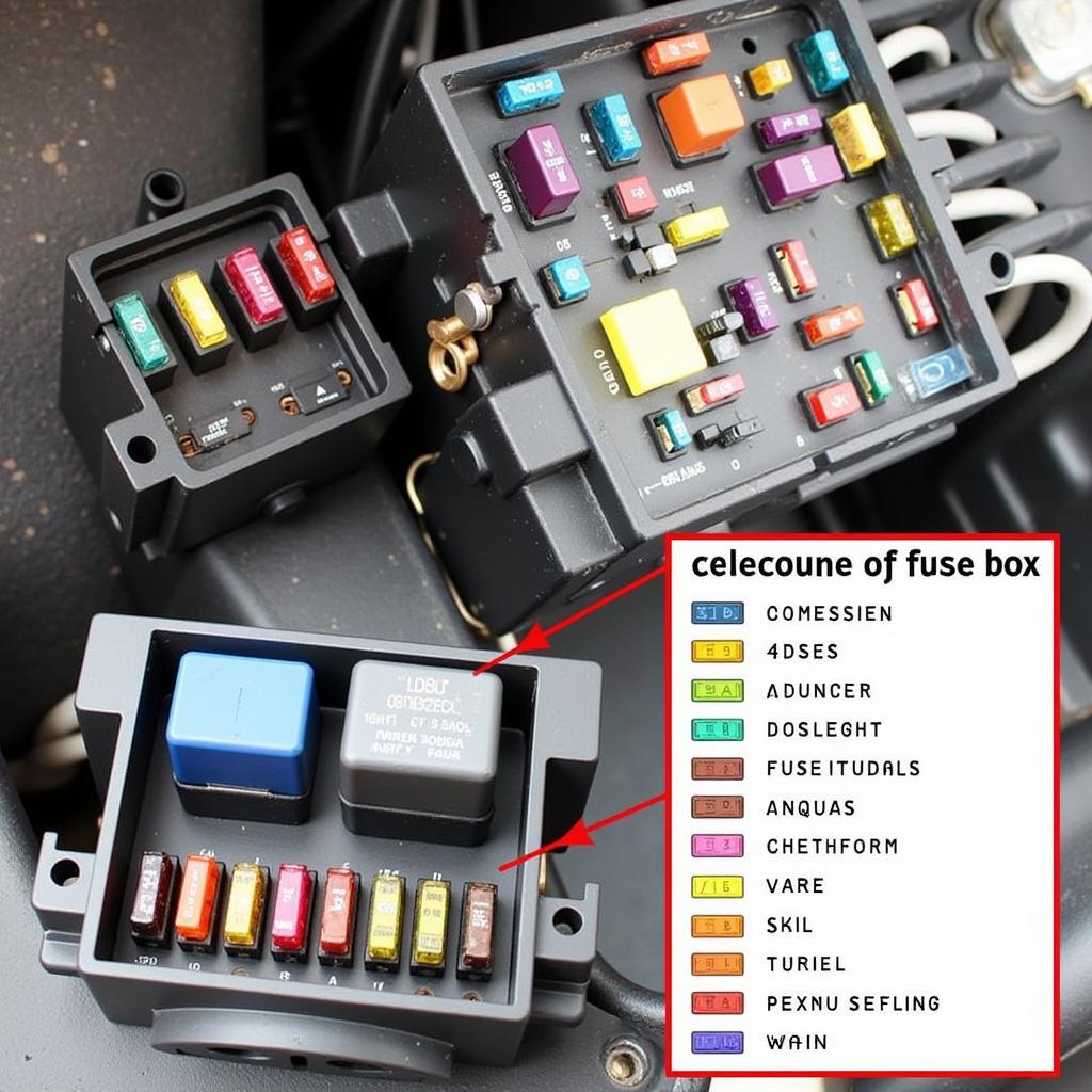 Car fuse box with diagram