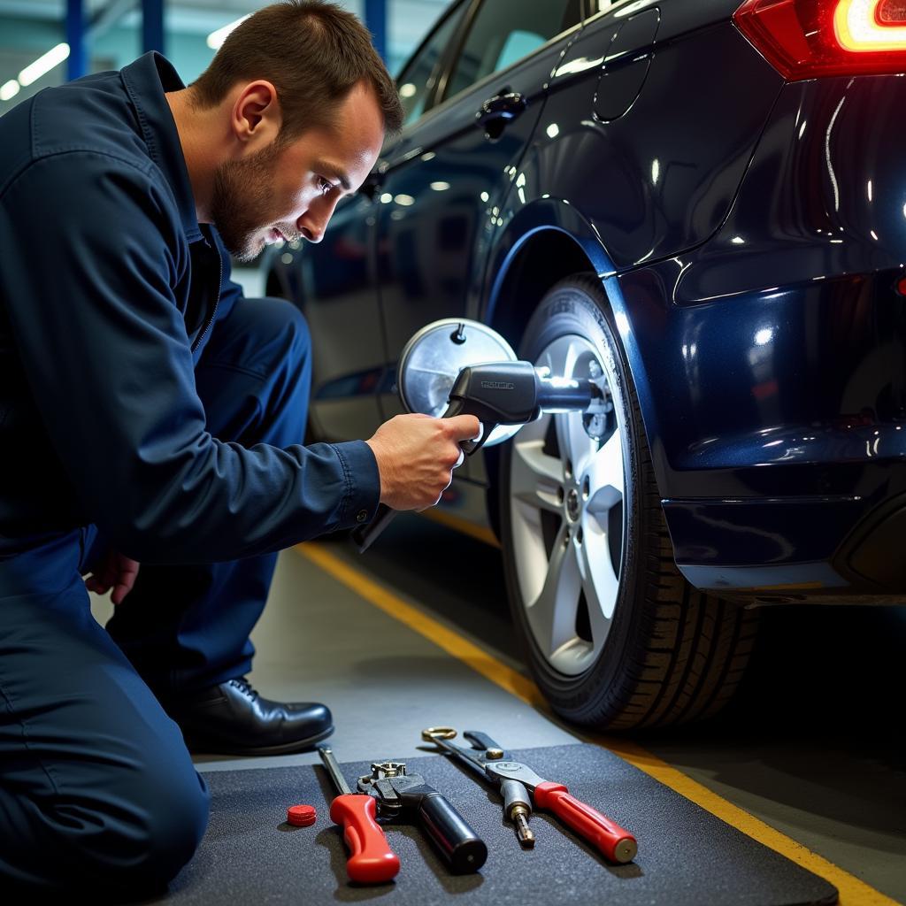 Car Gas Tank Leak Inspection