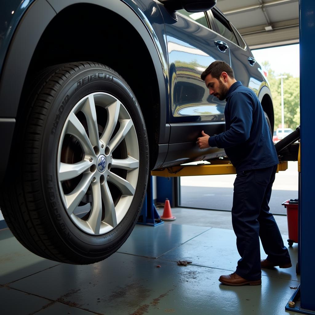 Car Getting an Oil Change