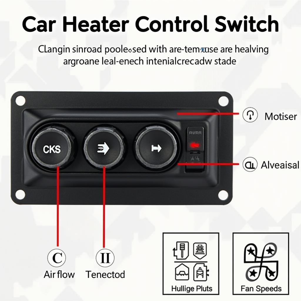 Car heater control switch