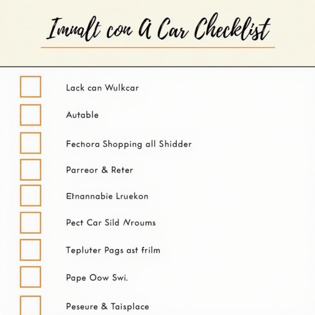 Car Maintenance Checklist