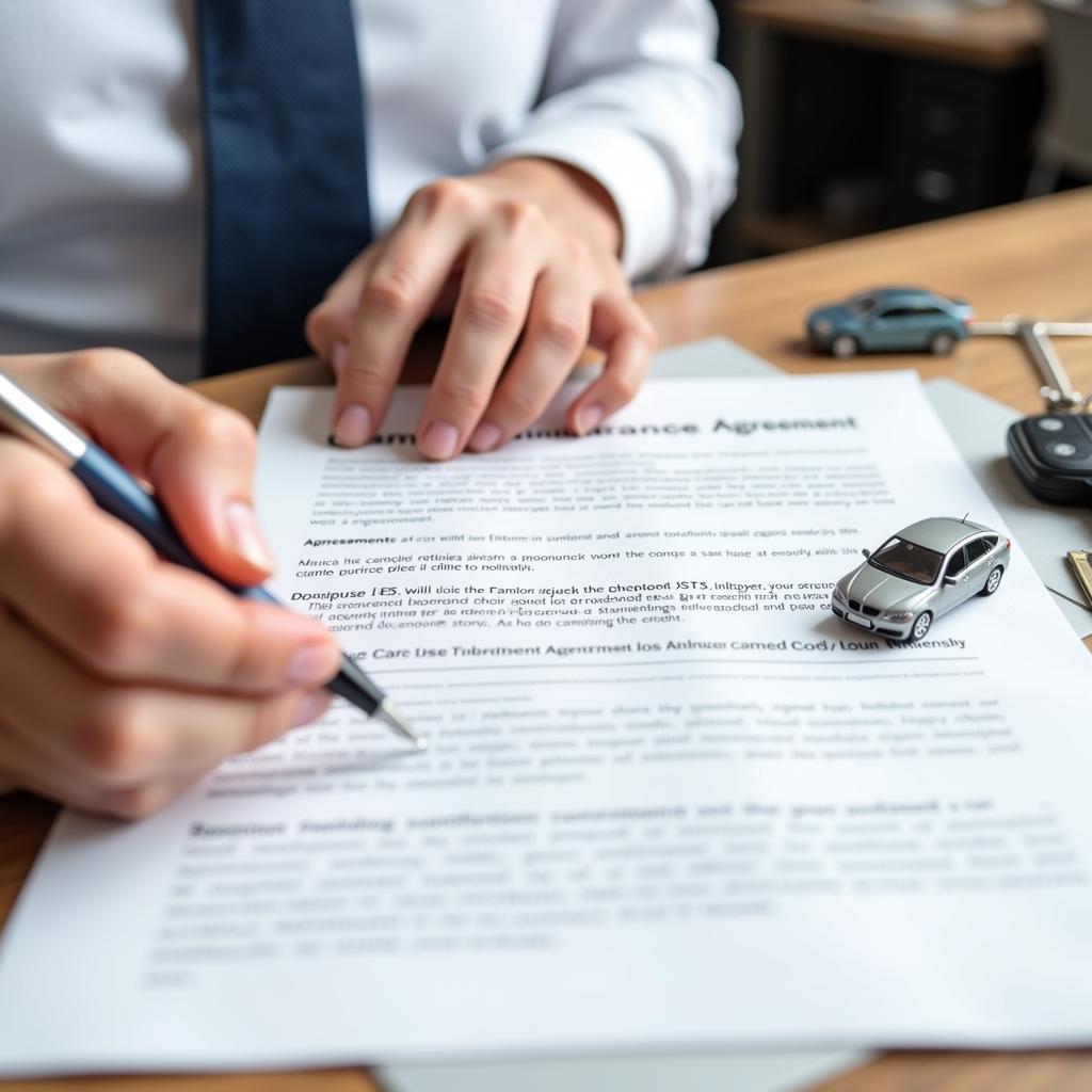 Car maintenance agreement document