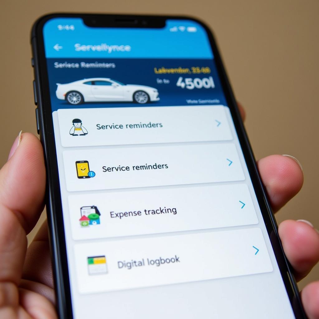 Car Maintenance App on Phone