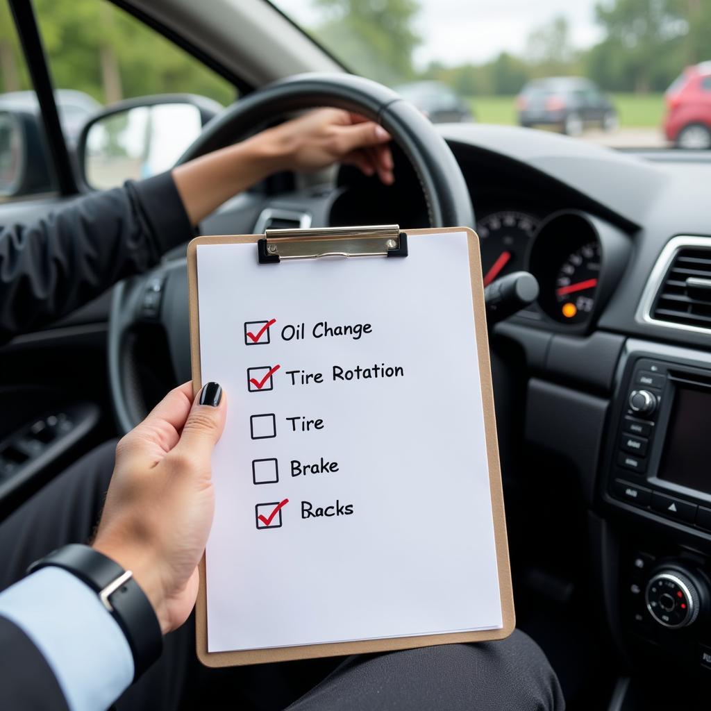 Car Maintenance Appointment Checklist