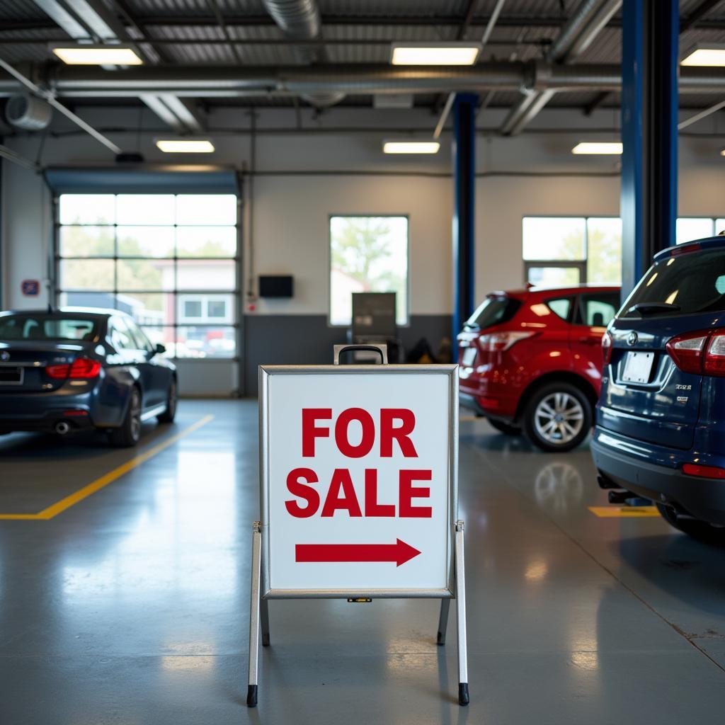 Car maintenance business for sale sign