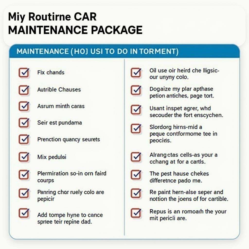 Car Maintenance Checklist