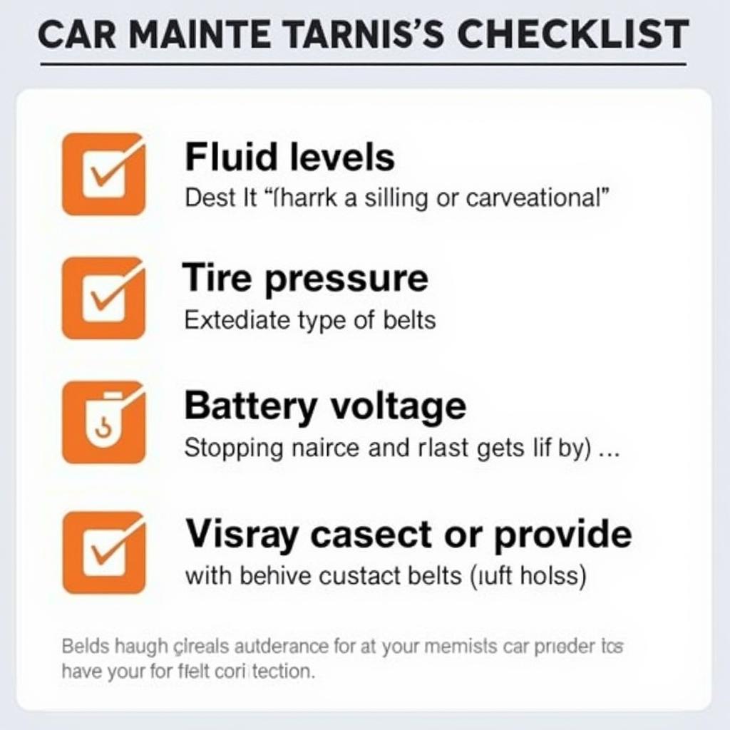 Car maintenance checklist