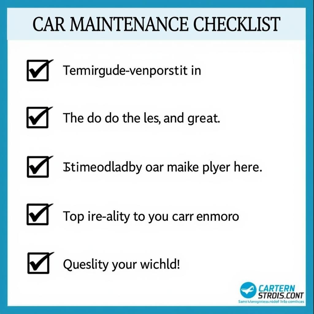 Car maintenance checklist