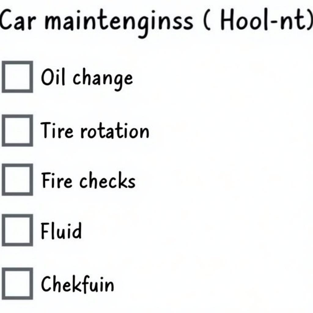 Car maintenance checklist