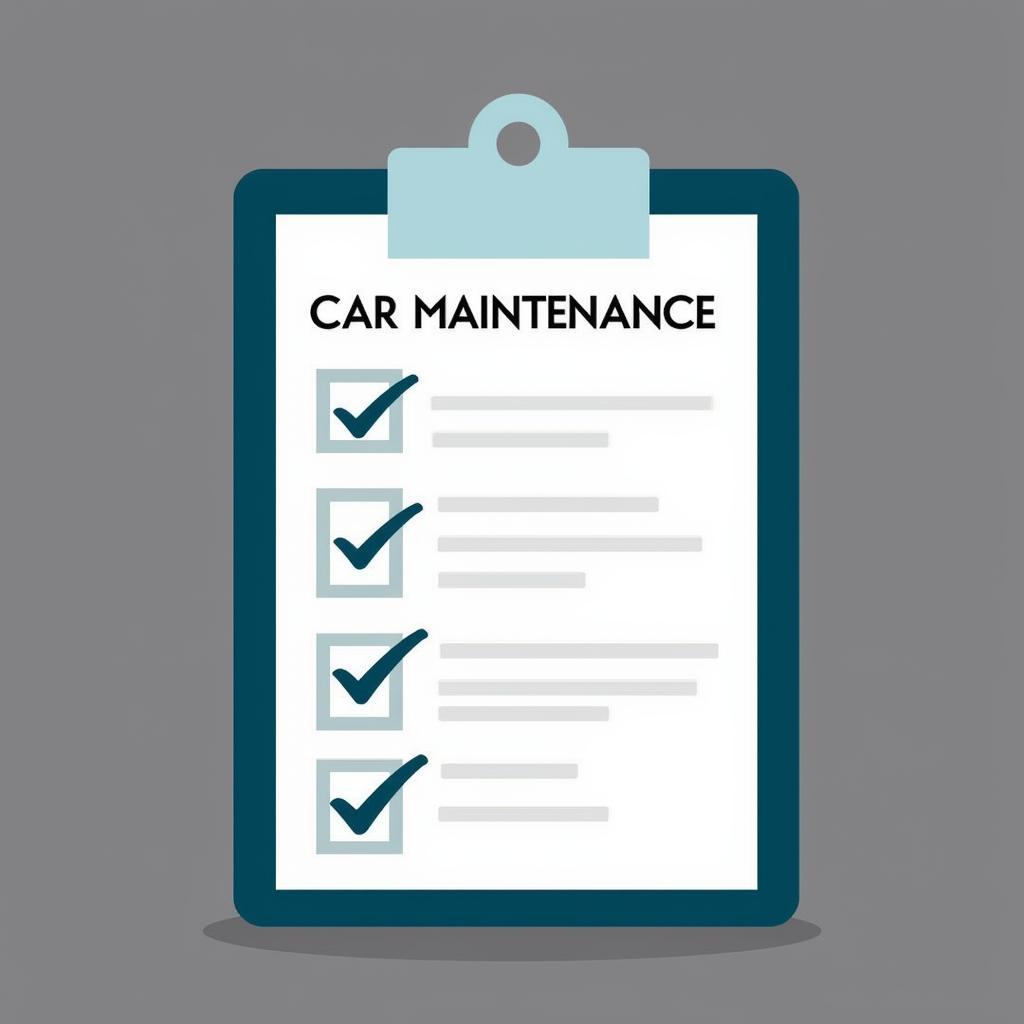 Car Maintenance Checklist on a Clipboard