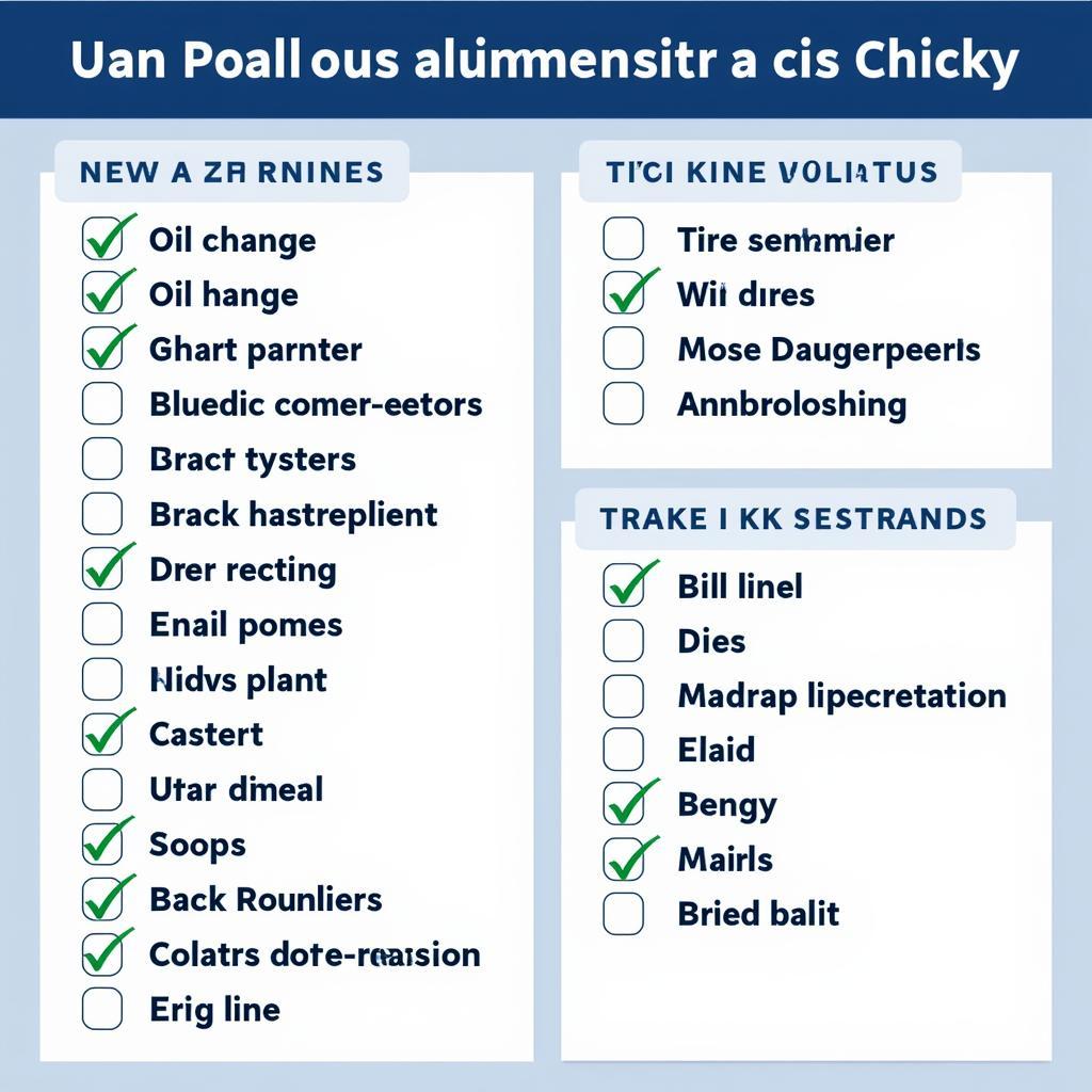 Car Maintenance Checklist