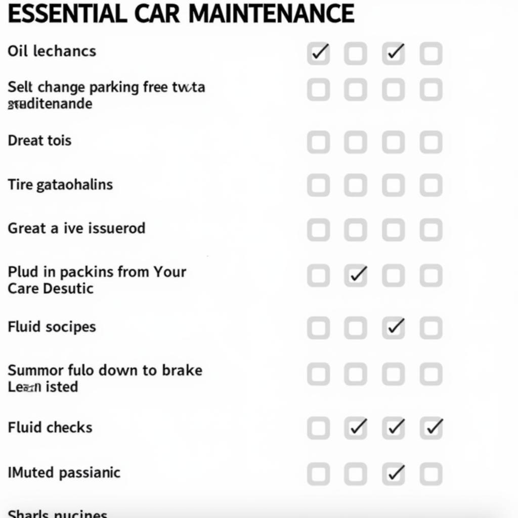 Car Maintenance Checklist