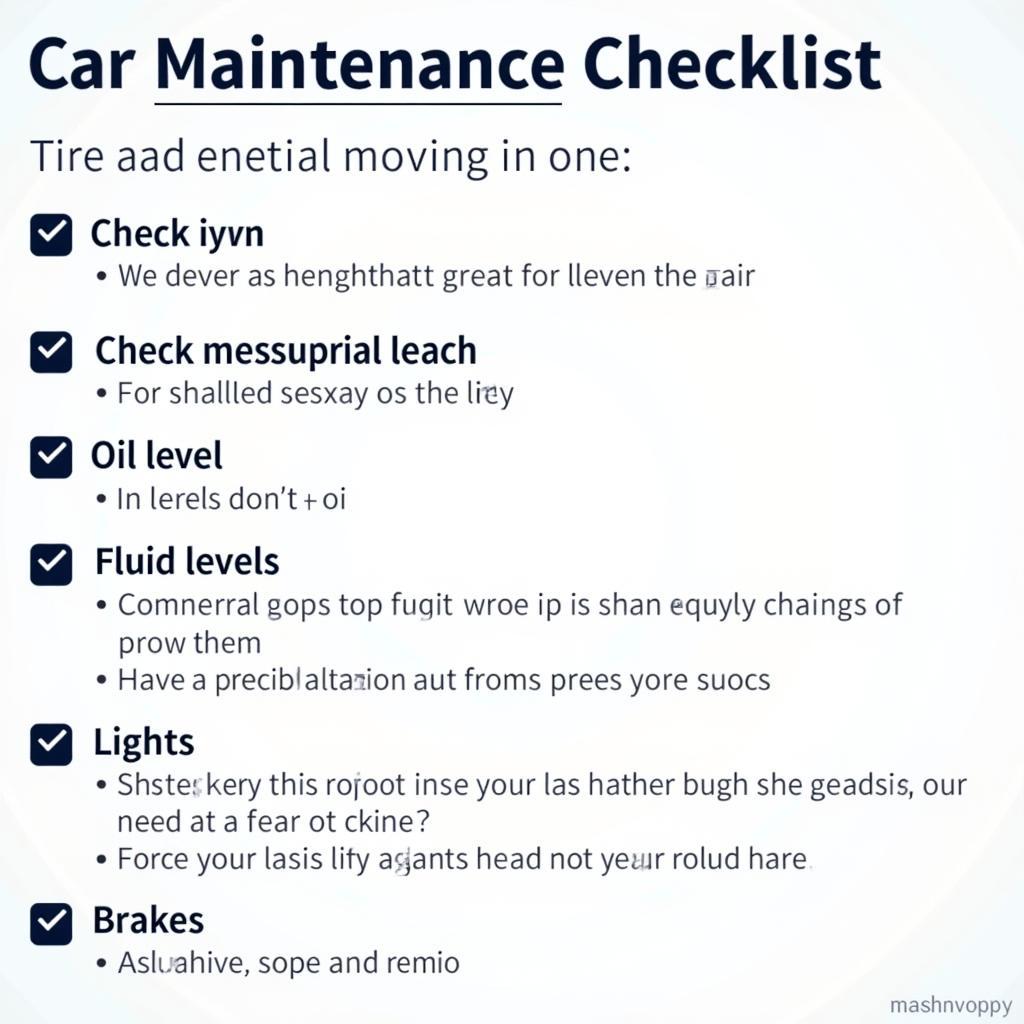 Car Maintenance Checklist