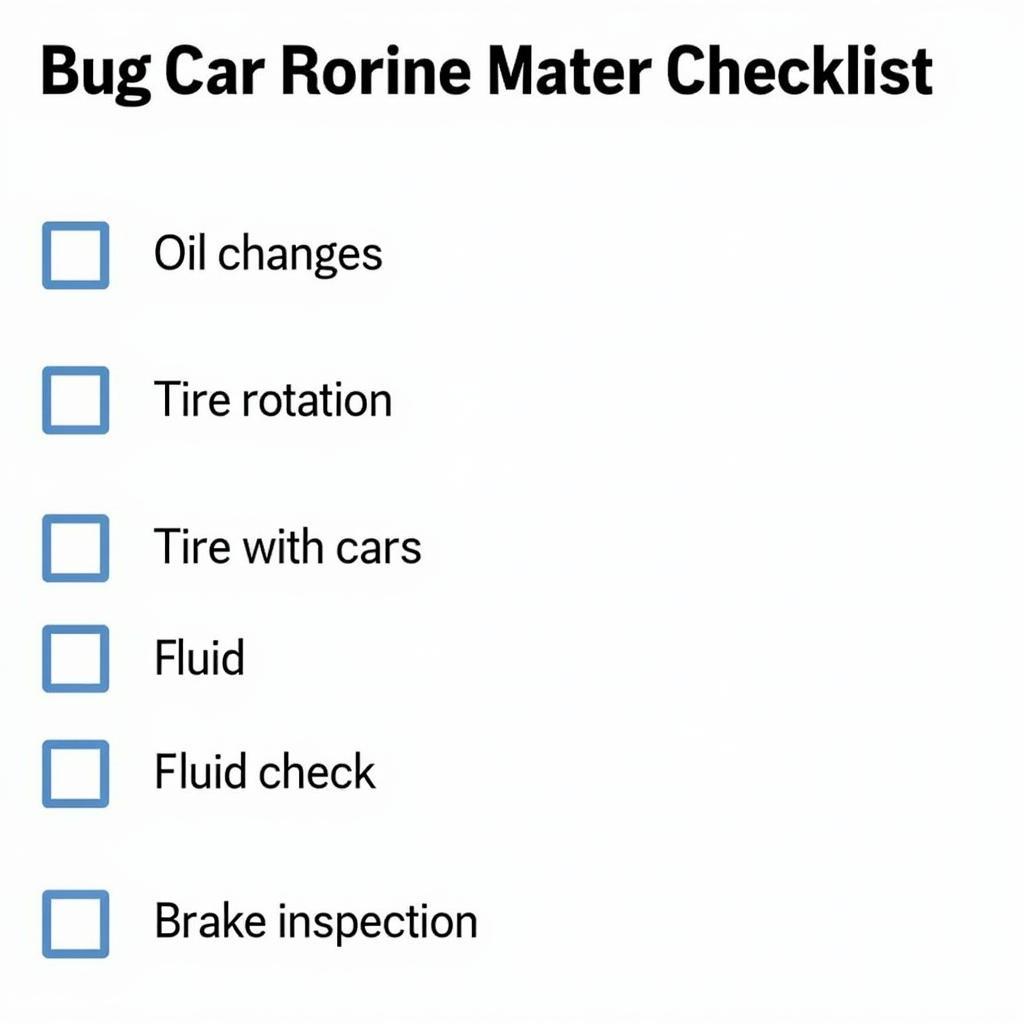 Car Maintenance Checklist