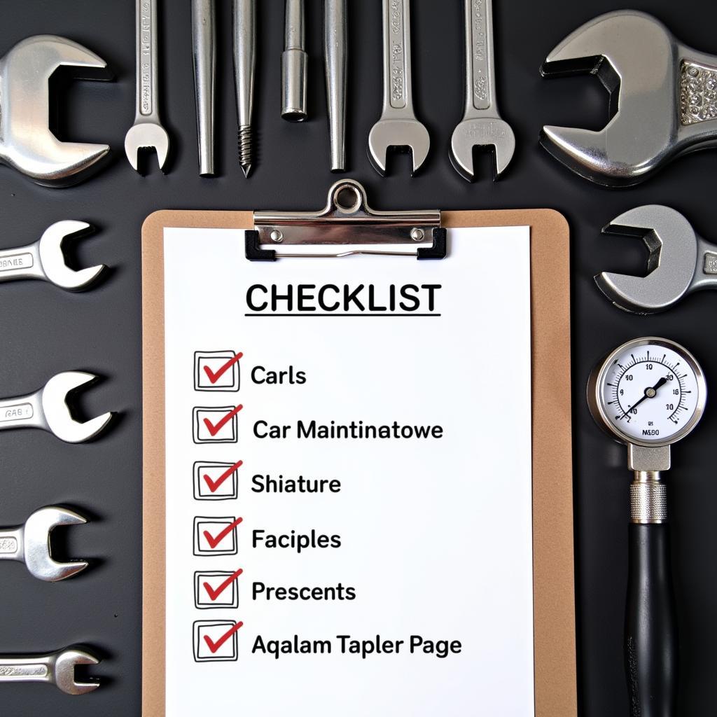 Car Maintenance Checklist and Tools