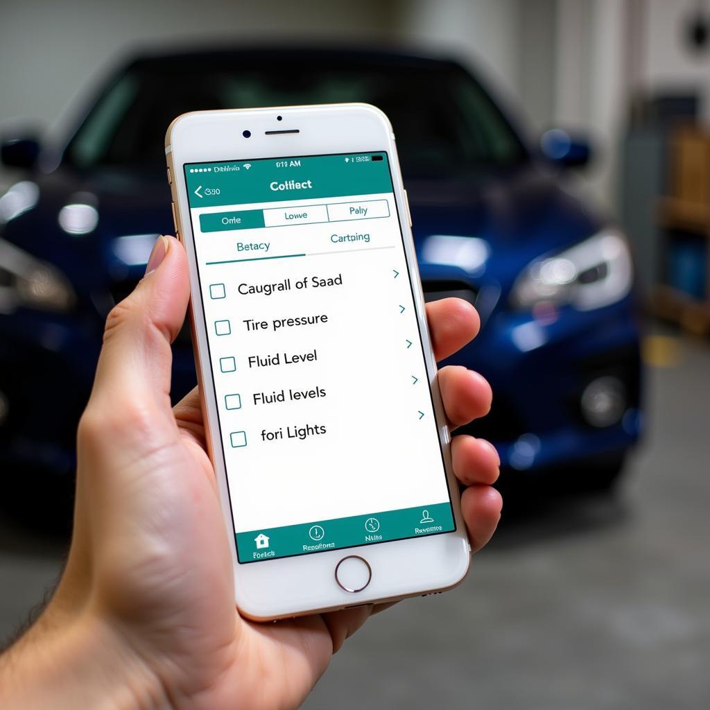 Digital car maintenance checklist