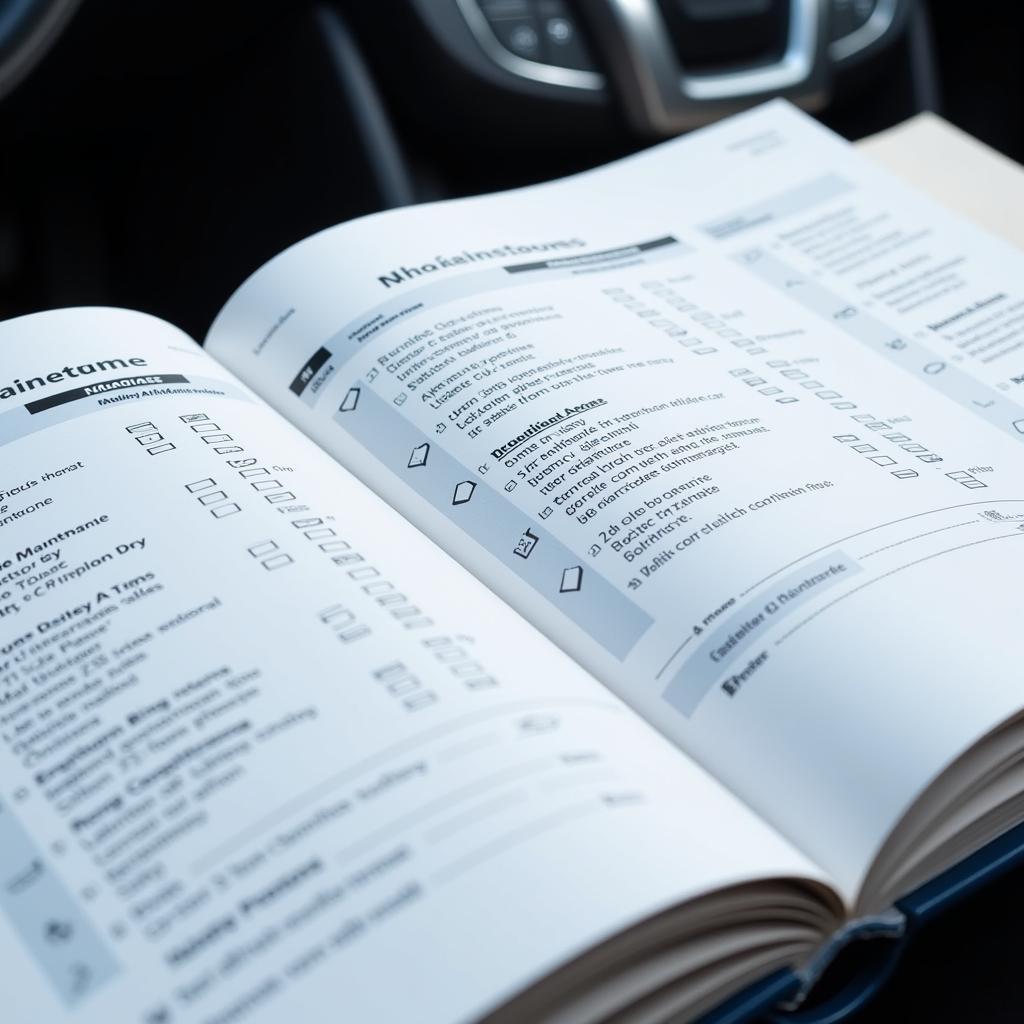 Car Maintenance Checklist in Owner's Manual