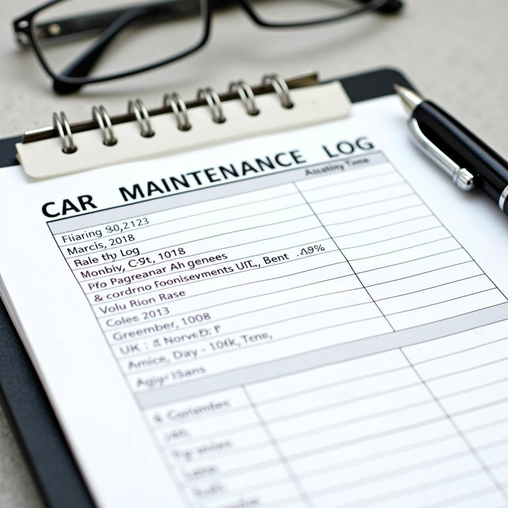 Car maintenance log