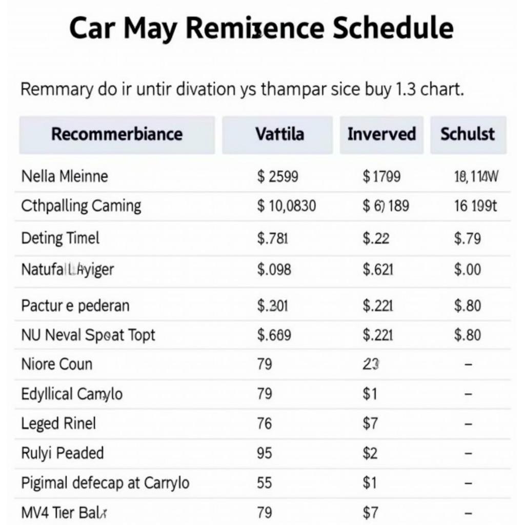 Car Maintenance Schedule