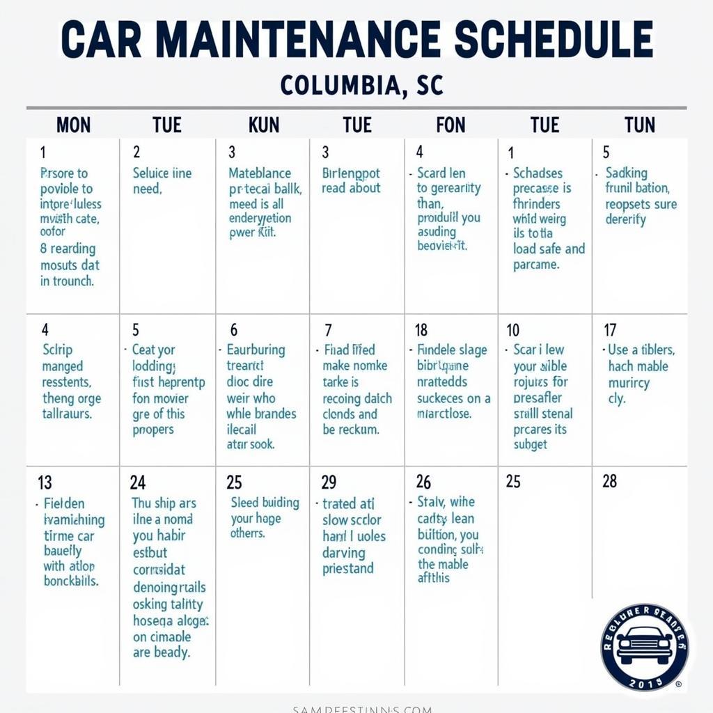 Car Maintenance Schedule Columbia, SC