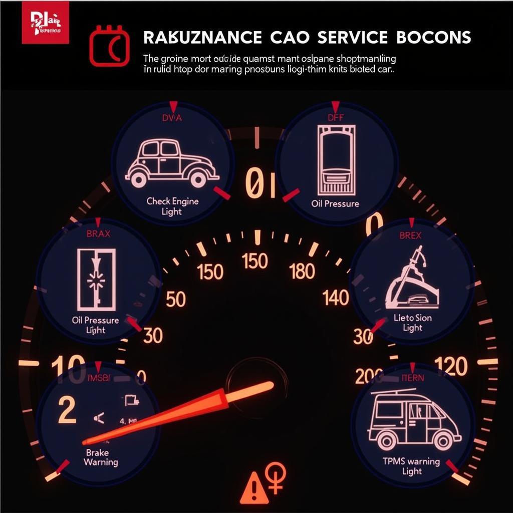 Car Maintenance Service Icons on Dashboard