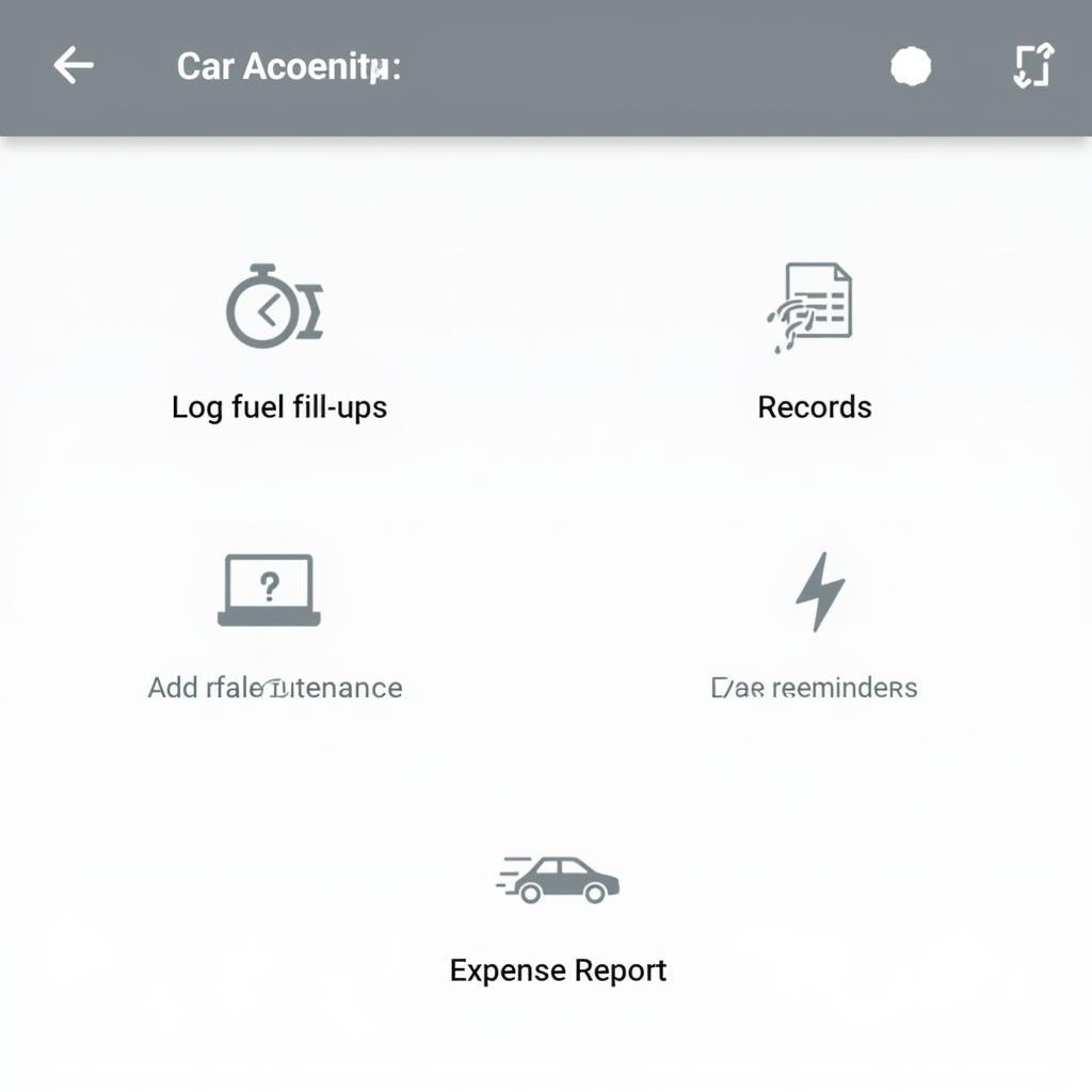 Car Maintenance Tracker Android App Interface