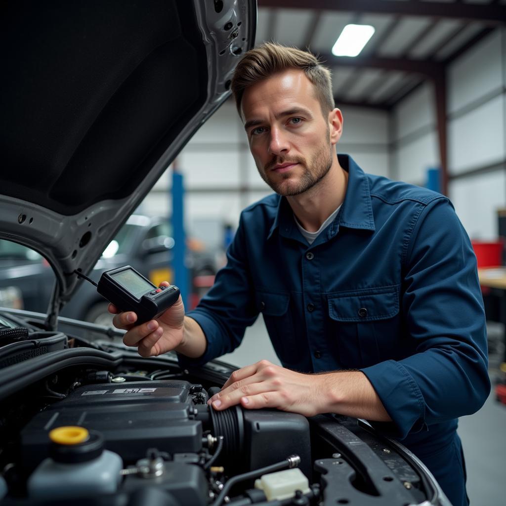 Mechanic Diagnosing Car Problems