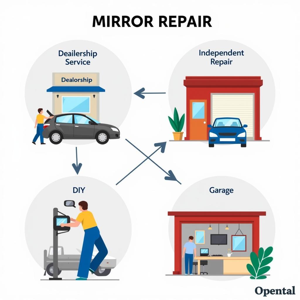 Different car mirror repair options