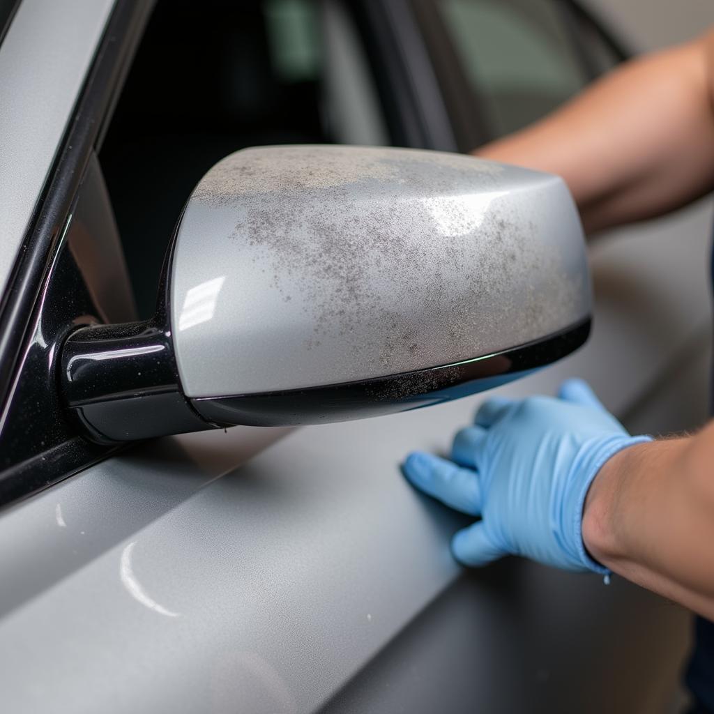 Sanding and Filling Deep Scratch on Car Mirror