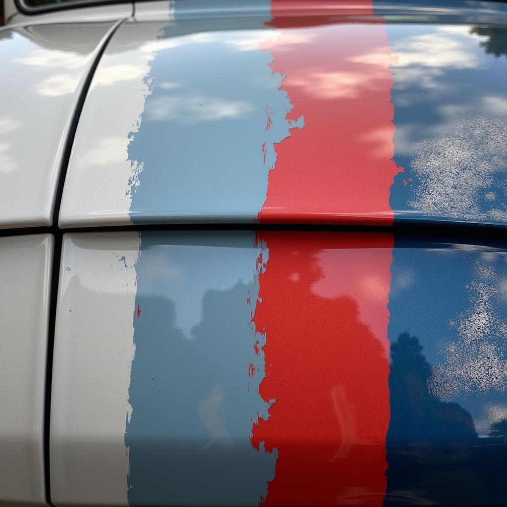 Car paint fading in stages