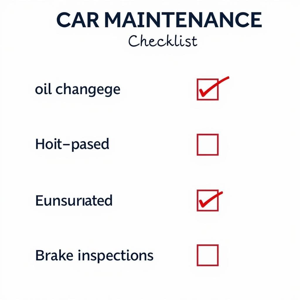 Car Preventive Maintenance Checklist