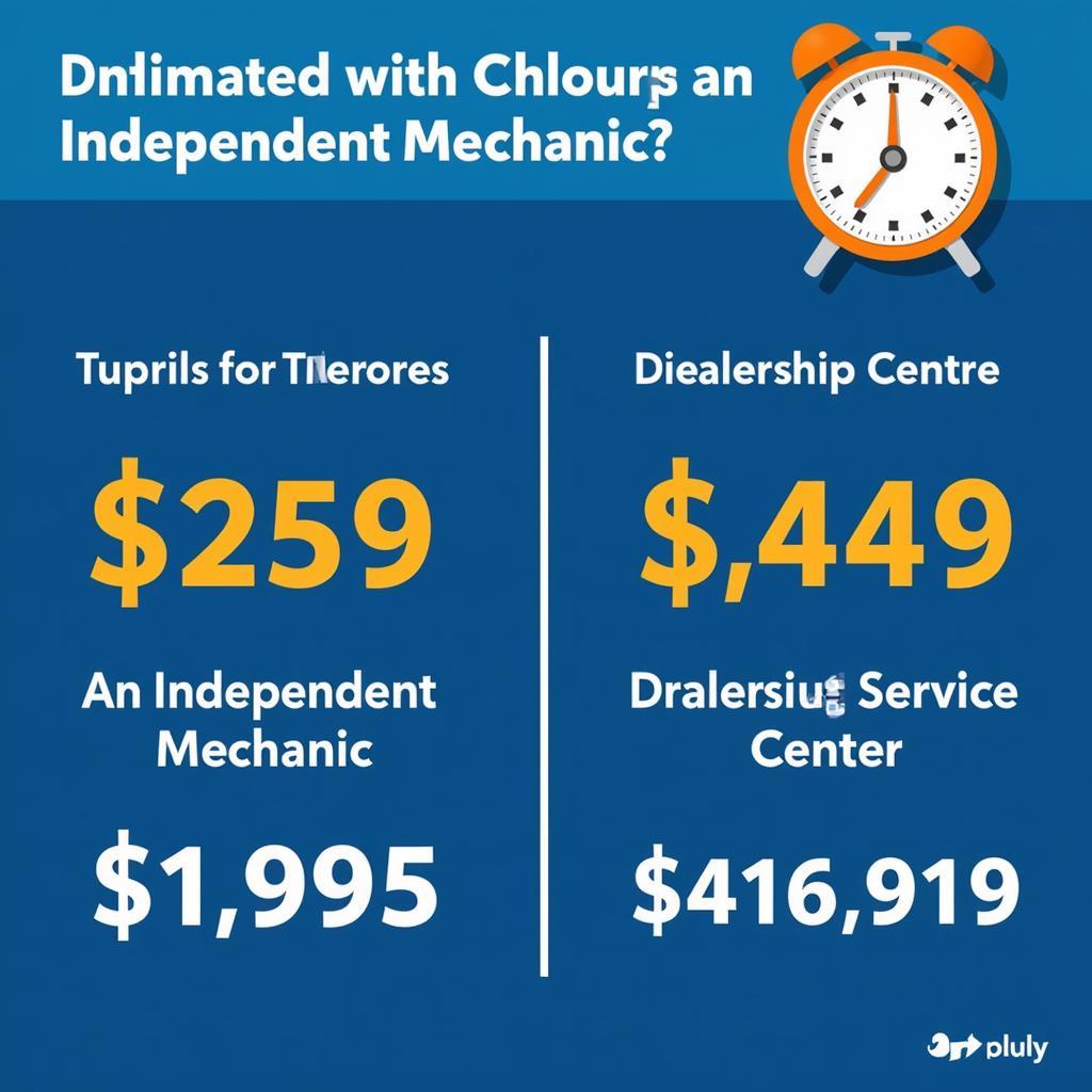 Comparing car repair costs from different providers