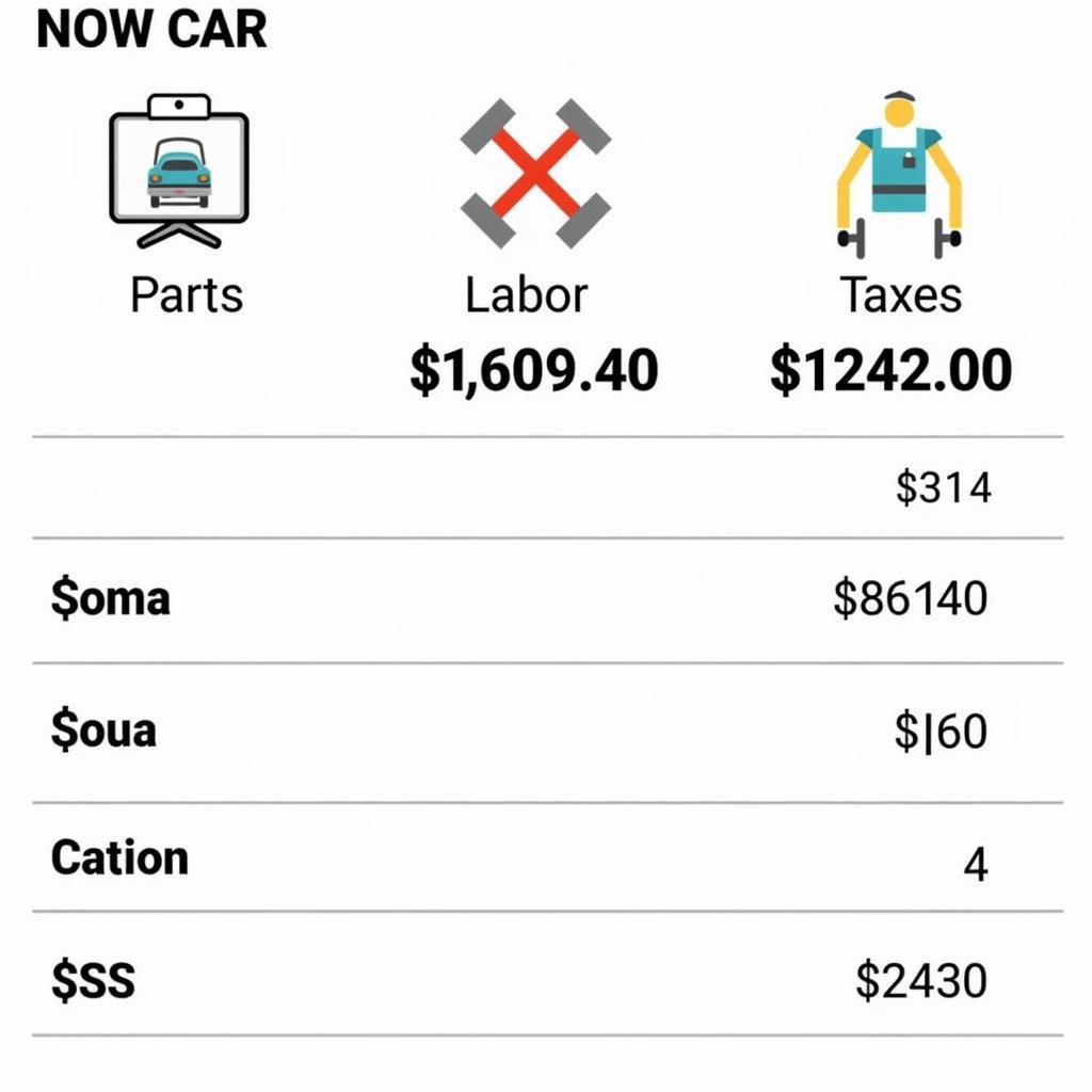 Car Repair Estimate Breakdown