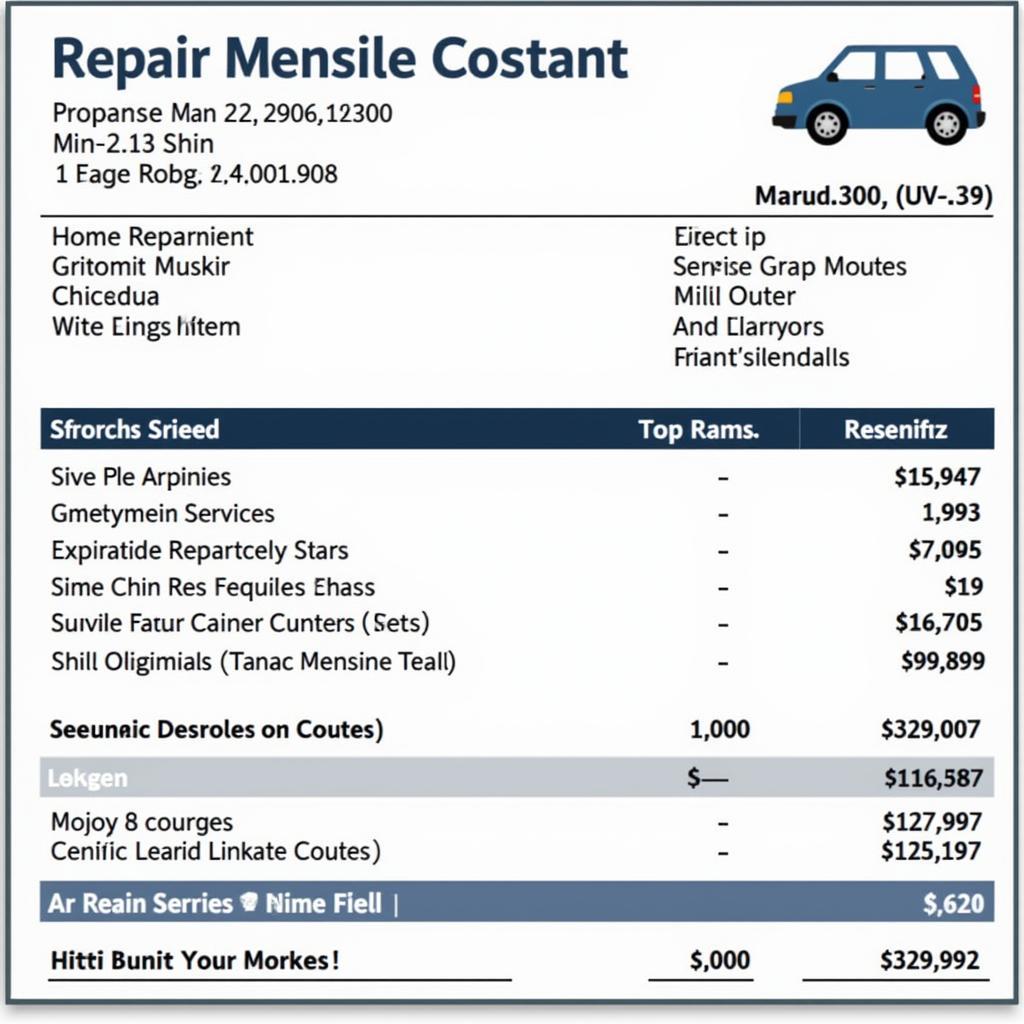 Car Repair Invoice