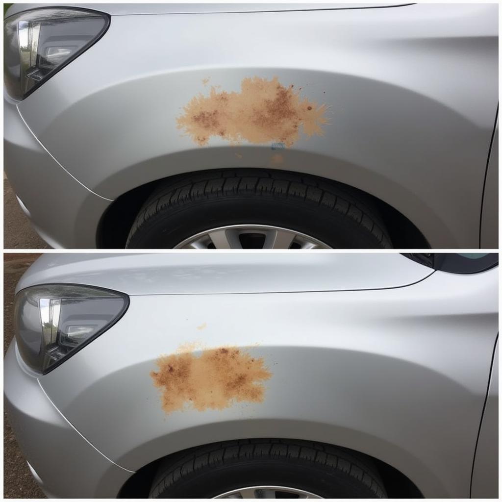 Car rust before and after repair